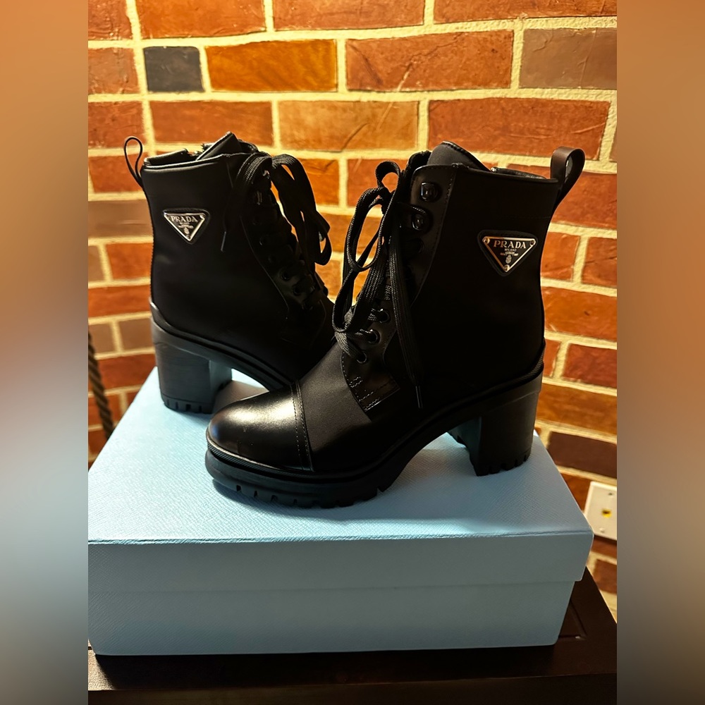 Prada Black Nylon Combat Boots - EU 38/Size 8